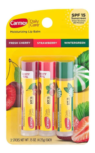 Carmex Hidratante Protetor Labial 15 Fps Kit Com 3 Unidades