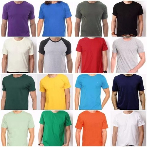 Camiseta Masculina Algodão Básica Camisa Atacado 30.1 Lisa