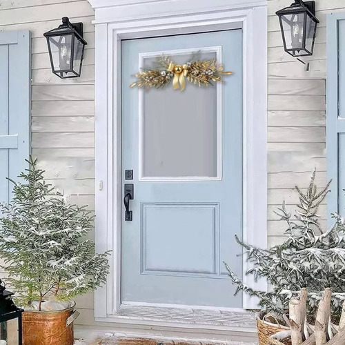 Para Corona Navidad Para Puerta Principal, Corona Dorada