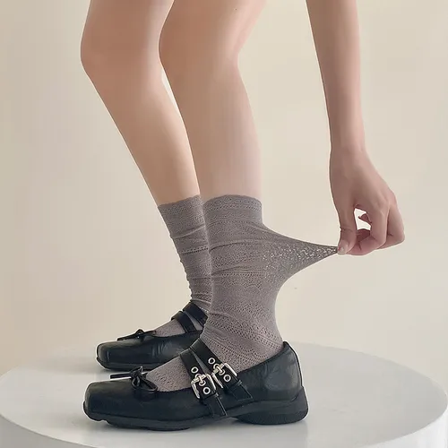 2 Pares De Calcetines De Verano Con Encaje Hueco En Forma De