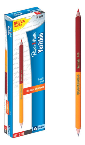 Lapiz Paper Mate Verithin Duo Triangular 12 Piezas