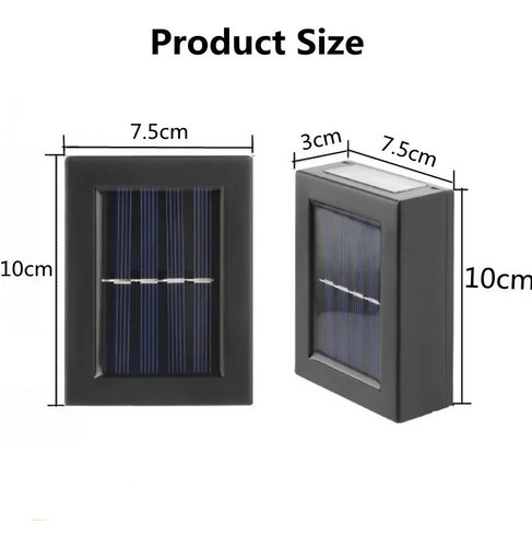 Imagen 2 de 5 de Pack 4 Focos Muro Aplique Led Solar Jardín Exterior