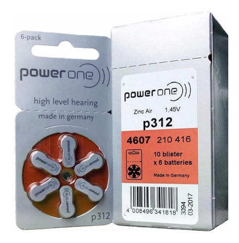 Pilas Para Audífono Powerone Caja X60 Unds Ref A Elección.