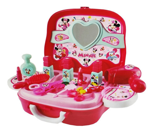 Imagem 1 de 4 de Kit Maleta Penteadeira Da Minnie C/ 21 Peças Fashion Girl