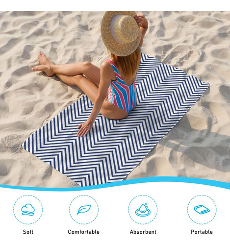 Toalla De Playa De Microfibra De 30 X 60 Pulgadas Para Viaje