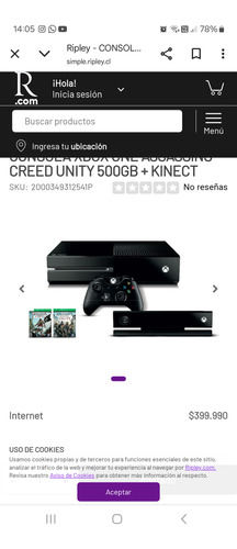 Xbox One + Kinect - Assassin's Unity Usado Excelente Estado (Usado)
