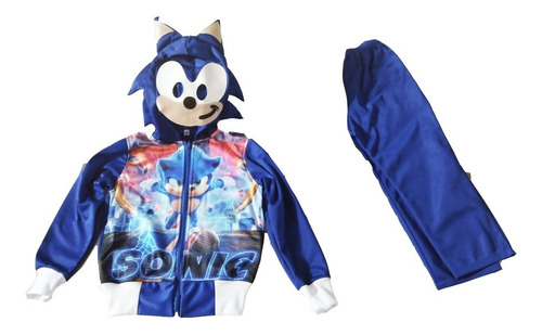 2 En 1 Pants Disfraz De Sonic Para Niño + Envio Gratis 