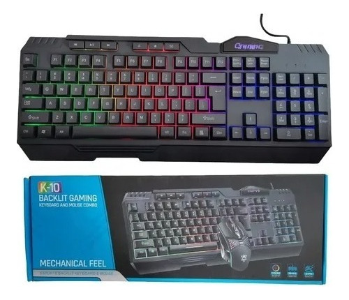 Teclado + Mouse Usb 2.0 Gamer Rgb Ergonomico Profesional 