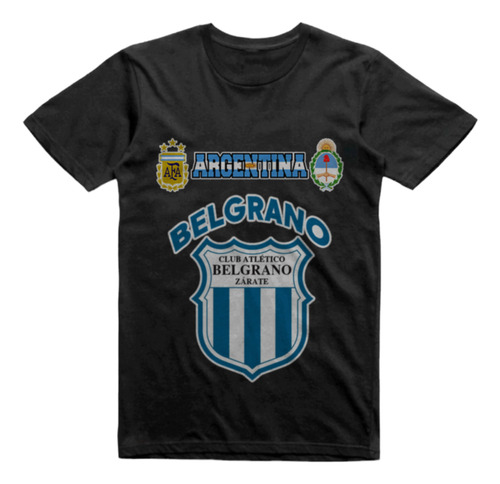 Remera Infantil Negra Belgrano Joaquin V Gonzalez