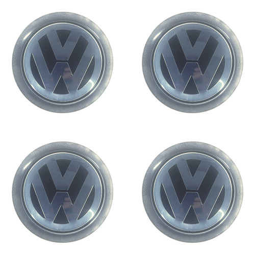 Jogo 04 Emblema Volkswagen Alumínio Touareg P/ Roda Volcano