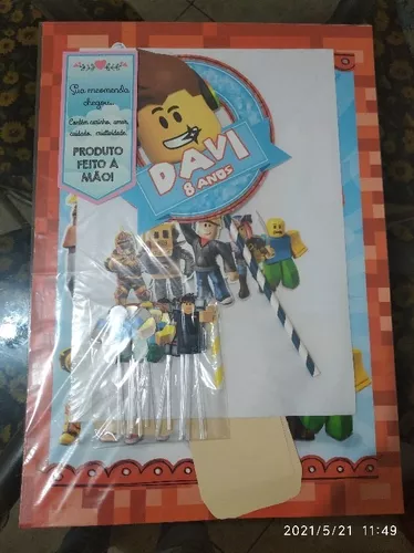 KIT DECORAÇÃO FESTA EM CASA SÓ UM BOLINHO - ROBLOX