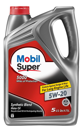 Aceite Sintetico Mobil Super 5w20 4.73l