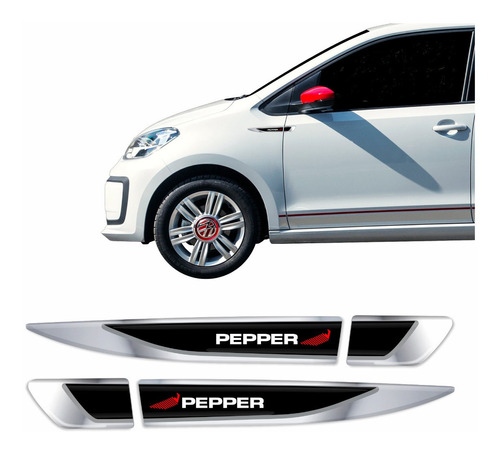 Par De Adesivos Volkswagen Up Up! Pepper Resinado Res52 Fgc