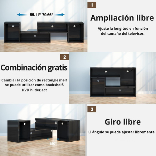 Mueble Para Tv Mesa Moderno Minimalista Escalable Con Led