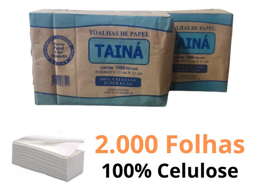 Papel Toalha Interfolha 2000fls Extra Luxo 100% Cel. 2dobras