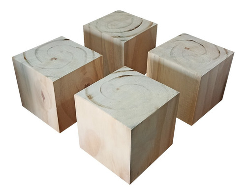 Kit 4 Patas Madera Sillon 4x4 Para Mueble Seleccion 6,5 Sajo