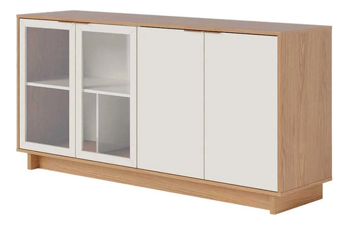 Buffet Aparador Decorativo 160cm Gunga G73 - Gran Belo Cor Off White/freijó