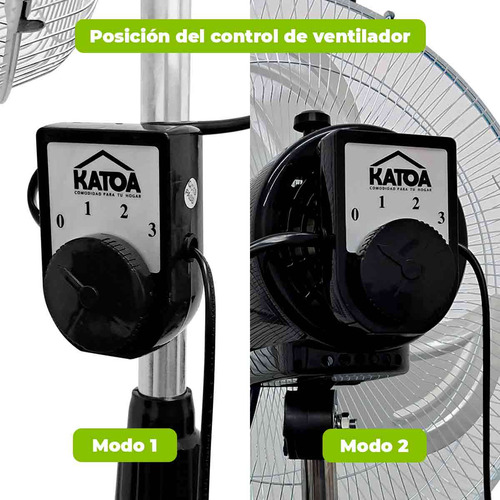 2pz Ventilador Pedestal Pared Piso 18 PuLG 3 En 1 Katoa