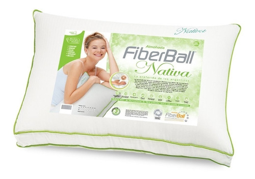 Imagen 3 de 10 de 2 Almohadas Fiberball Nativa Fibra Siliconada 70x40 Premium
