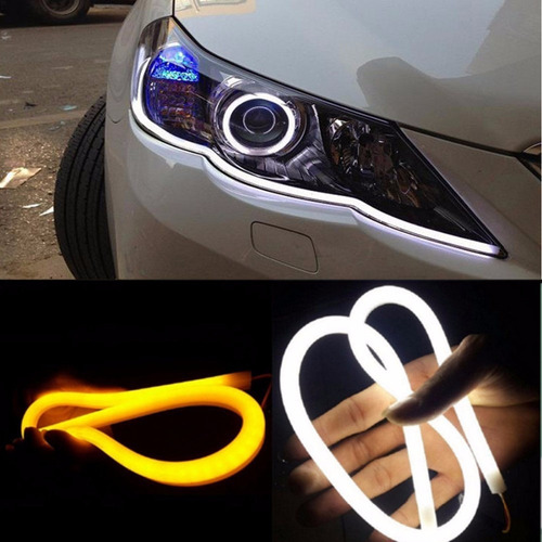 Tira Led Flexible Moldeable Doble Función-blanco Ámbar 60 Cm