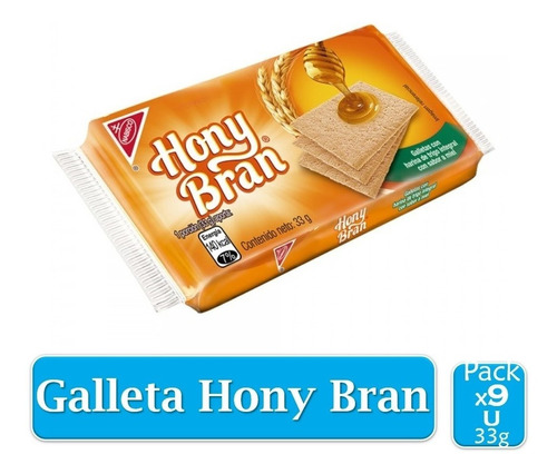 Galleta Hony Bran X 9 Unds 33gr - Kg a $1520