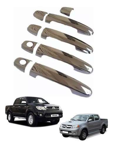 Kit De 4 Cubre Manijas Cromadas Toyota Hilux Sw4 Corolla