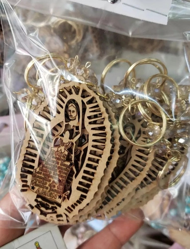 30 Recuerdos Llaveros De La Virgen De Guadalupe Madera 