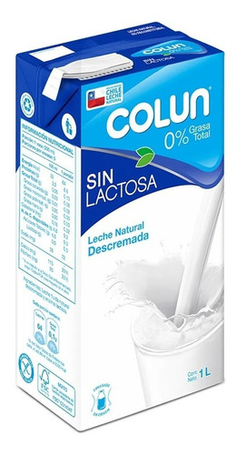 Leche Descremada Sin Lactosa 0% Grasa - 1 Litro - Colun