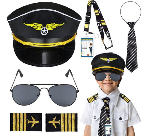 Keymall Kids Pilot Costume Accessories Set With Aviator Hat 