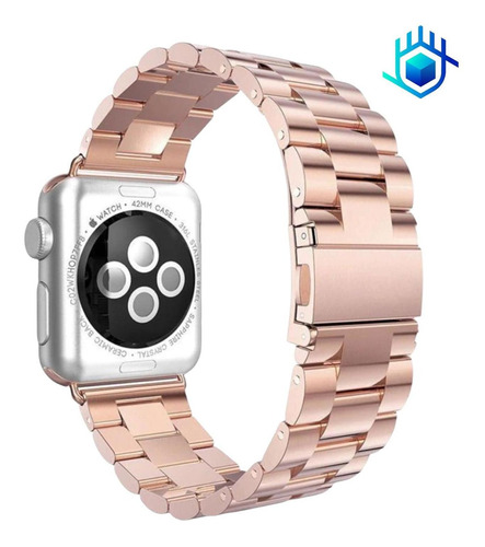 Imagen 4 de 10 de Correa Extensible Eslabon Premium + Mica Apple Watch Hombre