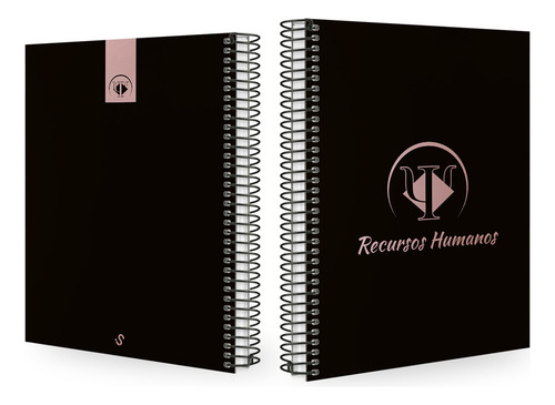 Caderno Universitário Profissões Preto E Rosê 20 Matérias Cor Recursos Humanos
