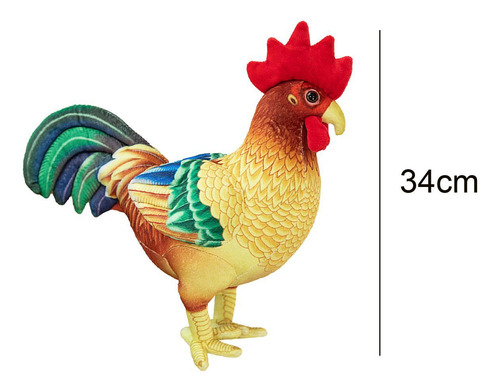 Adorable Juguete De Peluche De Gallo, Juguete De Altura 34cm