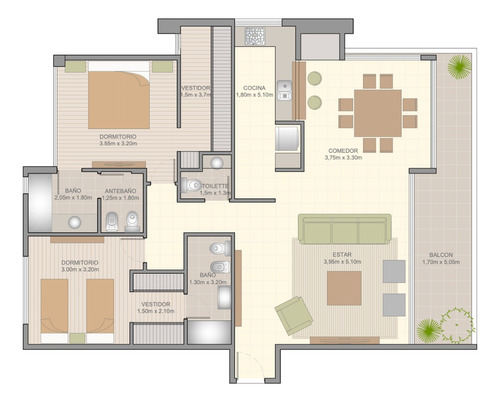 Imagen 2 de 14 de Departamento 3 Ambientes Acorus Leloir Venta De Pozo