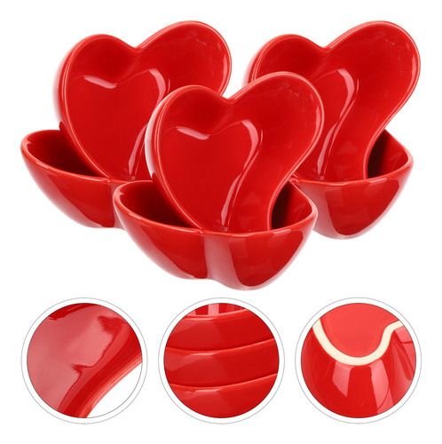 Plato De Vinagre Con Forma De Corazón Para Pudín, 6 Unidades