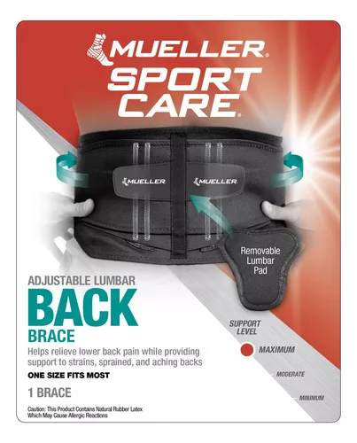 Mueller - Faja para la espalda con soporte lumbar y almohadilla extraíble