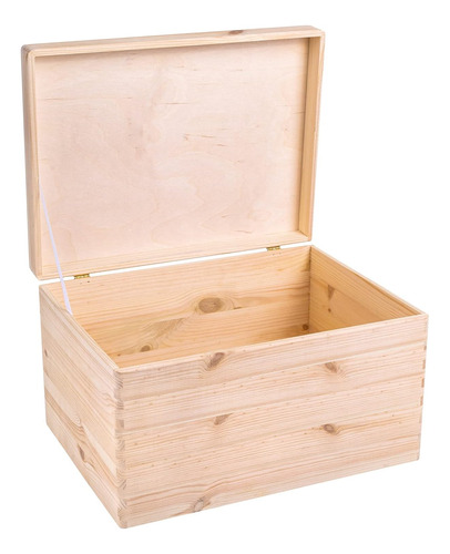 Caja De Madera Grande Xl De Almacenamiento Tapa Bisagra...