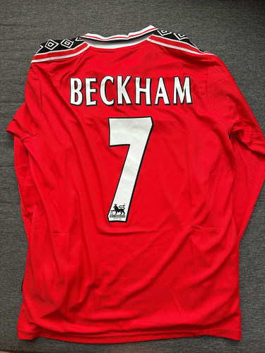 Jersey Manchester United Retro 1998 Reedición Beckham Manga 