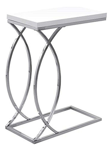 Monarch Specialties Accent End Snack Table, White, 25 H