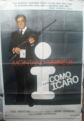 Afiche Original De La Película I Como Icaro C/ Yves Montand