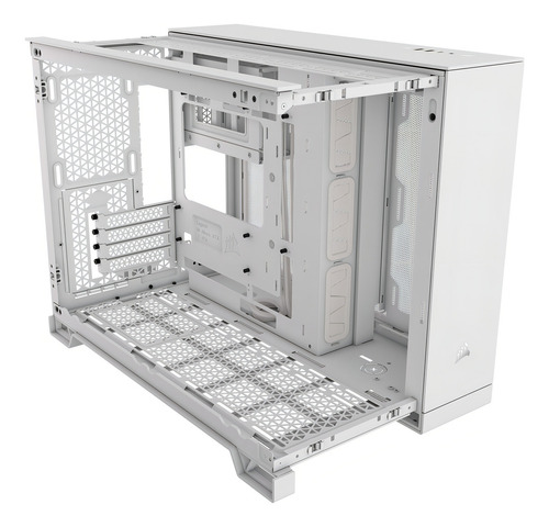 Gabinete para jogadores semitorre branco com câmera dupla Corsair 2500x