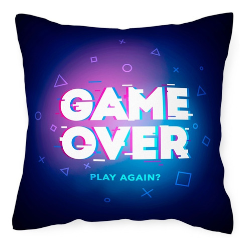 Cojín Arg Almohada Videojuego Game Over Luces 45x45