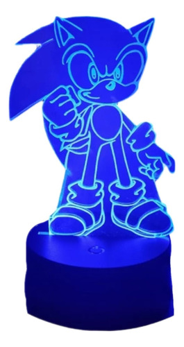 Lámpara Led Ilusión 3d Sonic 7 Colores