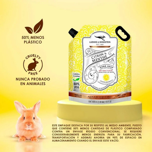 Jabón Líquido Para Manos Ludwig & Wiggstein Botanical Co 4 L