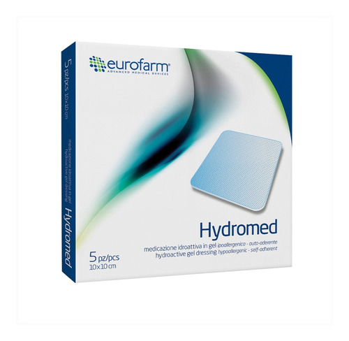 Apósito De Hidrogel Hydromed 10cm X 10cm Eurofarm 5 Unds