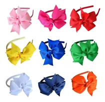 Comprar Kit 9 Tiaras Arquinho Com Laço Gorgorão Para Meninas