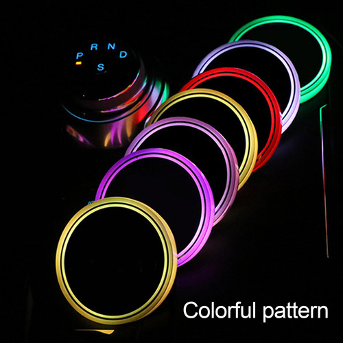 Tapete Para Vasos Con Luz Ambiental Led Para Coche, 2 Unidad