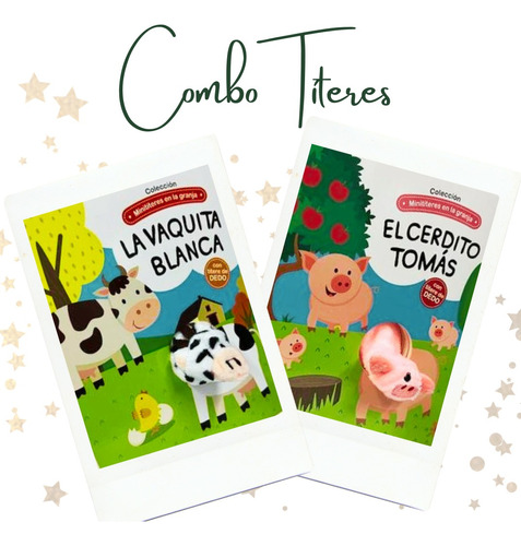 Combo Títeres De La Granja - Vaca + Chancho Gato De Hojalata