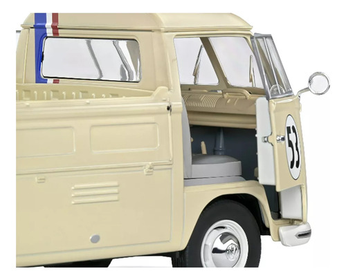 Miniatura Volkswagen Kombi T1 Pick-up Tributo Herbie 53 1950 Bege 1:18 Solido