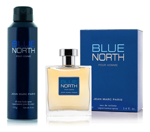 Paquete Blue North Edt 100ml Y Body Spray (100% Original)