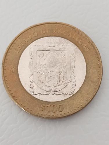 Medalla De 100 1 Face Escudos Zacatecas 2003 Bimetalica